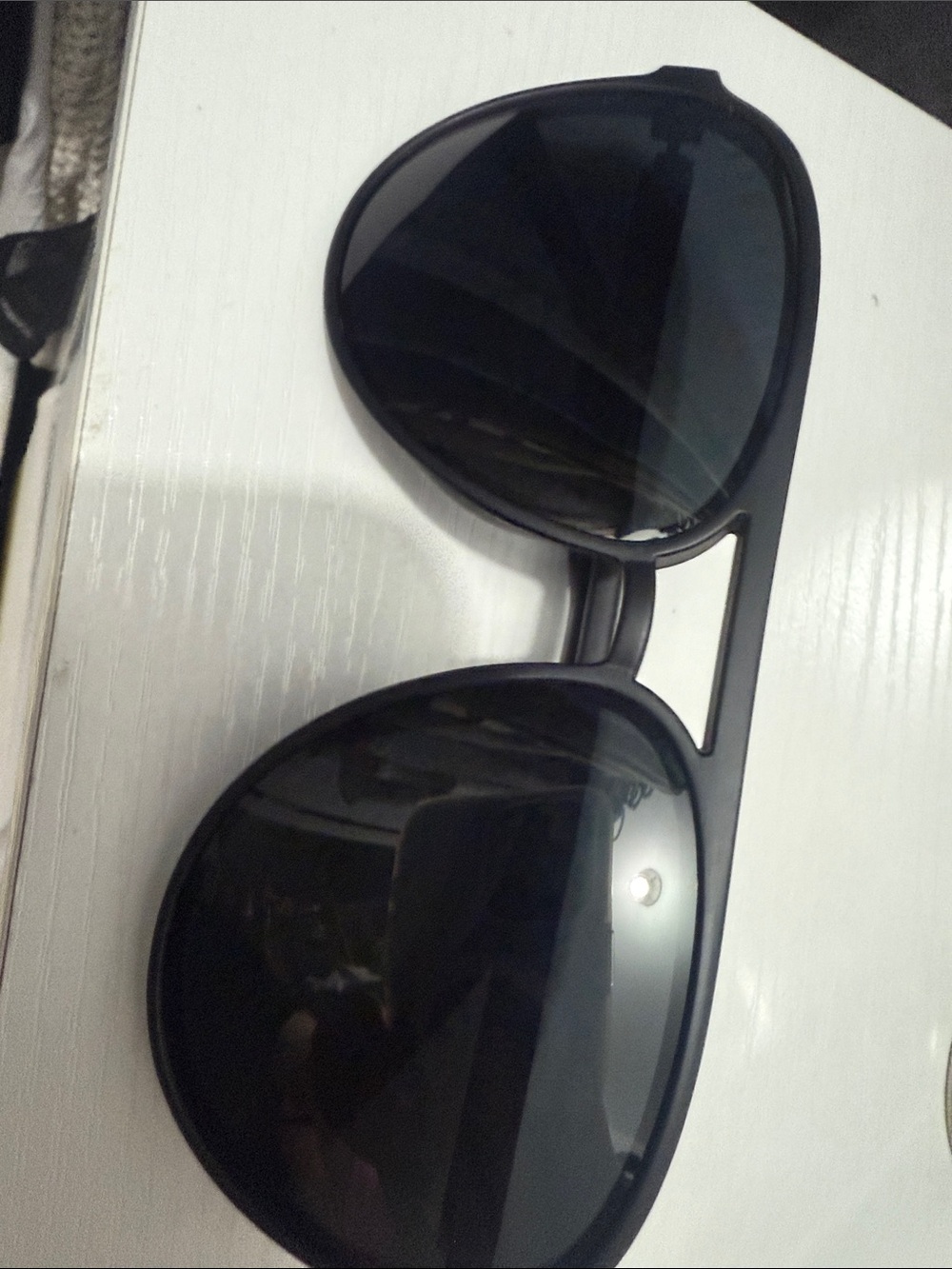 And wood aviator Black Sunglasses